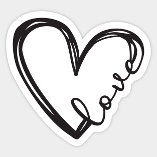 Black Love Heart Sticker